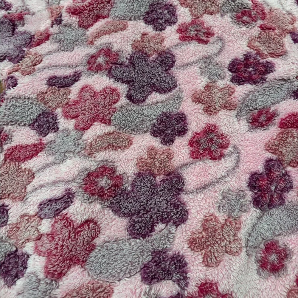 REI fleece purple/pink floral hooded snowsuit